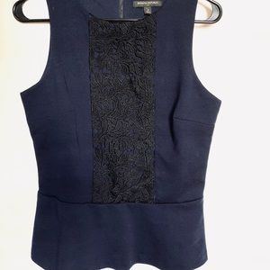 Navy / black Banana Republic peplum top - size 6